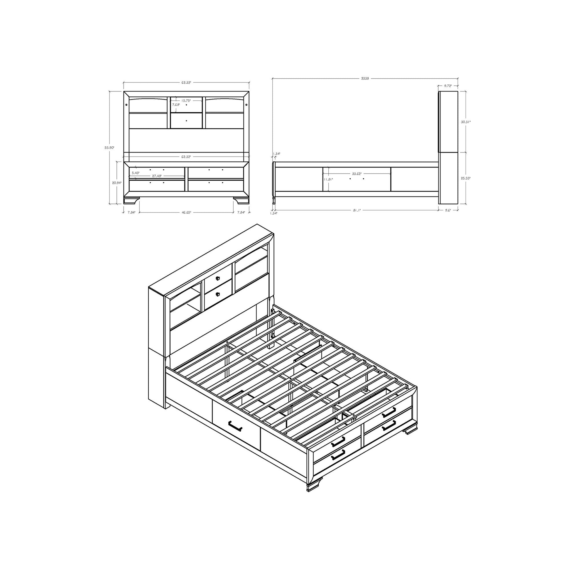 Civic - 5 Piece Bedroom Set With Storage Drawers Global Furniture USA