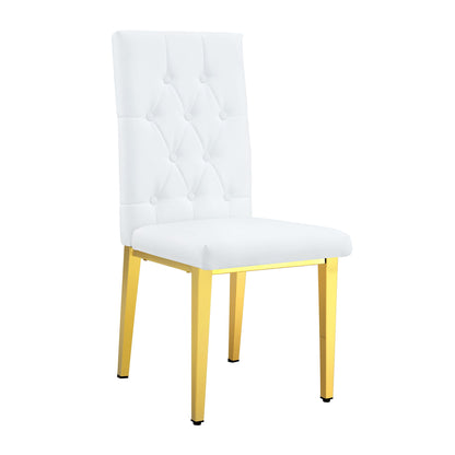 Vintage Style Armless Dining Chairs Set With Grid And Buckle Design Home Essentials