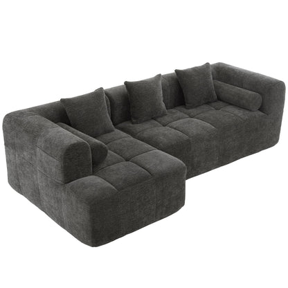 Sectional Free Combined Sofa With 2 Side Pockets Hearth and Haven