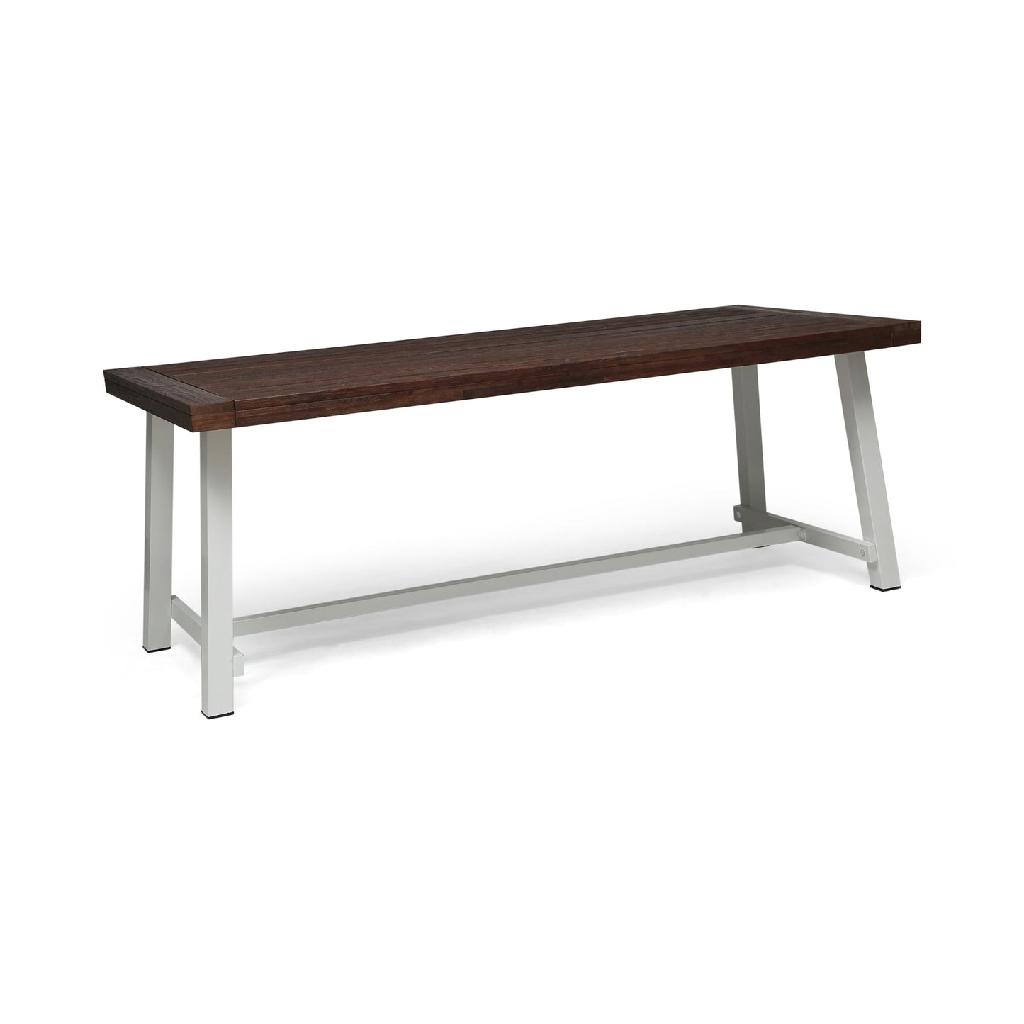 Equilibrium - Outdoor Dining Table With Wooden Frame And Slat Top Noble House