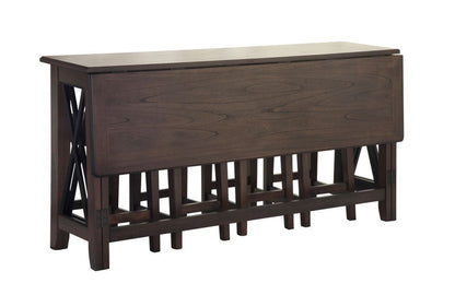 Drop Leaf Table With 4 Stools - Dark Brown Bernards Furniture