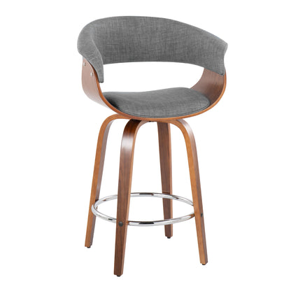 Vintage Mod - Mid Century Modern Fixed Height Counter Stool With Swivel With Round Footrest (Set of 2) Lumi Source