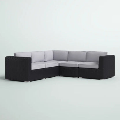 Luxurious Wicker Patio Sectional With Weather Resistant Sunbrella Cushions LSI Patio Furniture