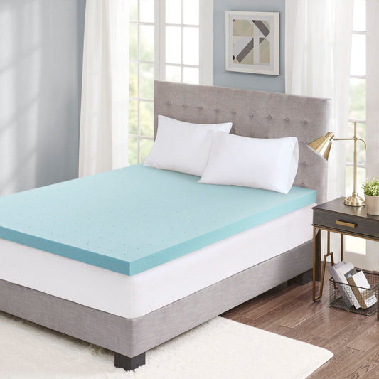 Gel Memory Foam With Cooling Cover Hypoallergenic Mattress Topper - White