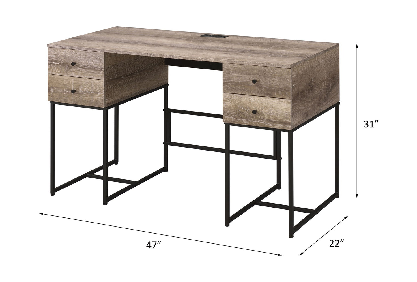 Desirre - Wirting Desk With USB Port - Oak Acme