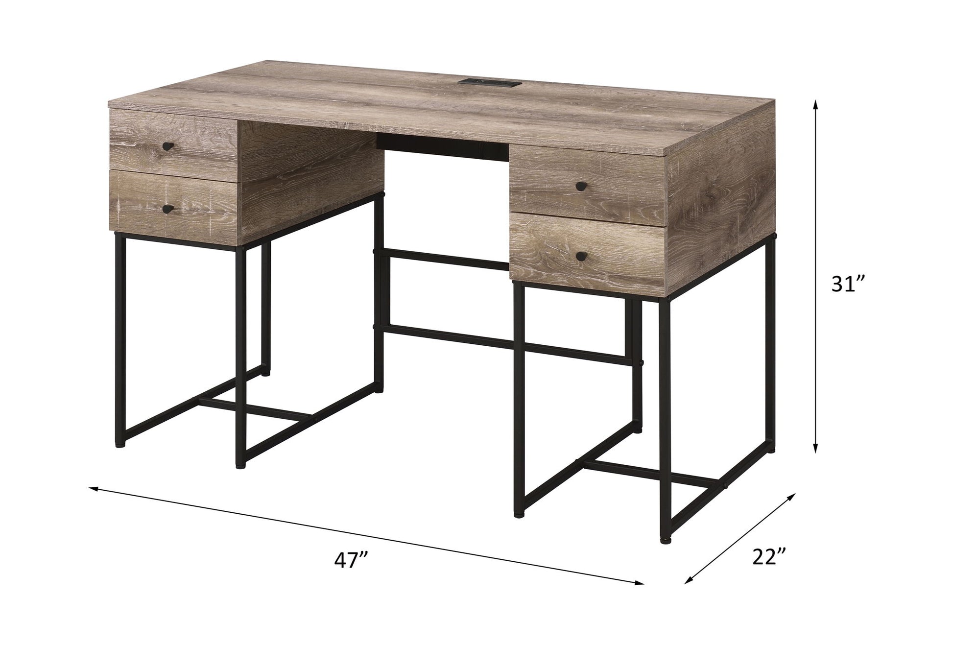 Desirre - Wirting Desk With USB Port - Oak Acme