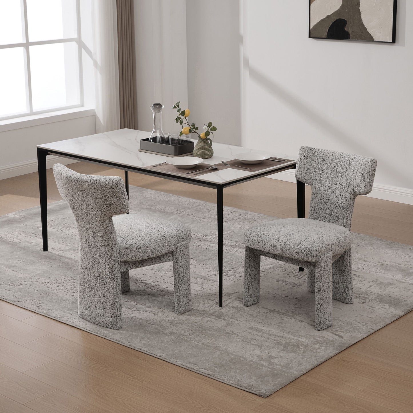 Armless Curved Back Accent Chairs (Set of 2) Home Essentials