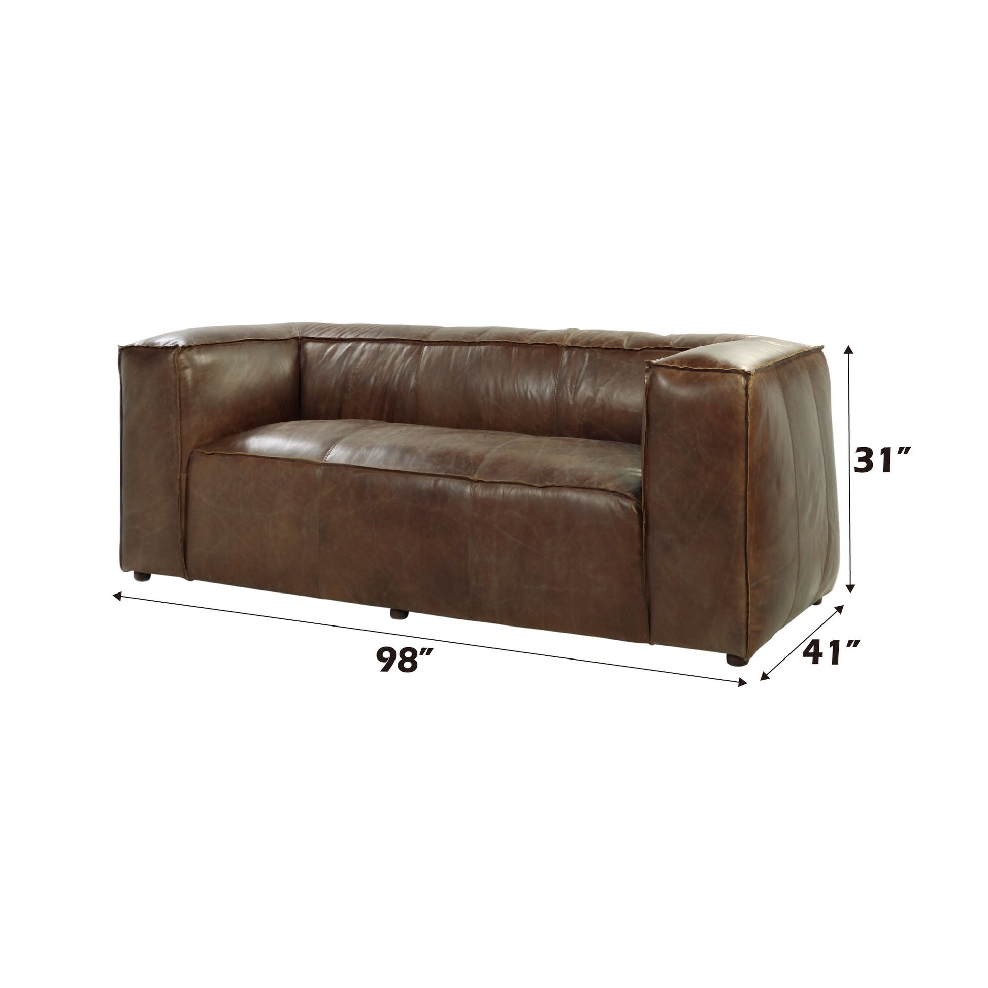 Brancaster - Top Grain Leather Living Room Set - Brown Acme