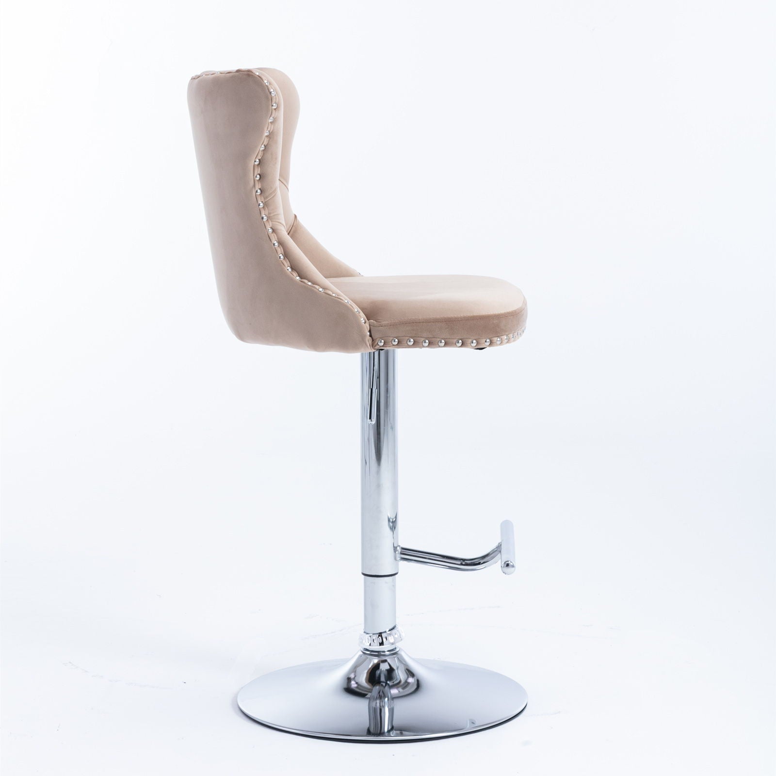 Swivel Velvet Barstools Adjusatble Seat Height From 25-33", Modern Upholstered Chrome Base Bar Stools With Backs Comfortable Tufted For Home Pub And Kitchen Island (Set of 2) Home Essentials