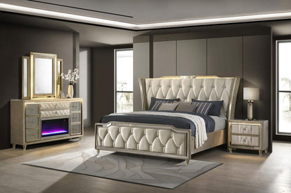Lorient - Bedroom Set With LED Flame Box Dresser Coaster Fine Furniture