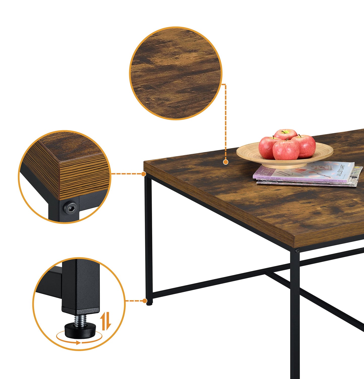 Caitlin - Wood Grain 5 Piece Coffee Table (Set of 5) Lilola Home