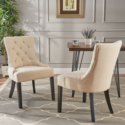 Cheney - Contemporary Dining Chair Tufted Upholstery (Set of 2) Noble House