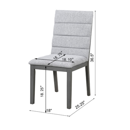 Tufted Upholstery Modern Dining Chairs (Set of 2) Sleek Comfort With Rubber Wood Frame - Gray / Oak Hearth and Haven