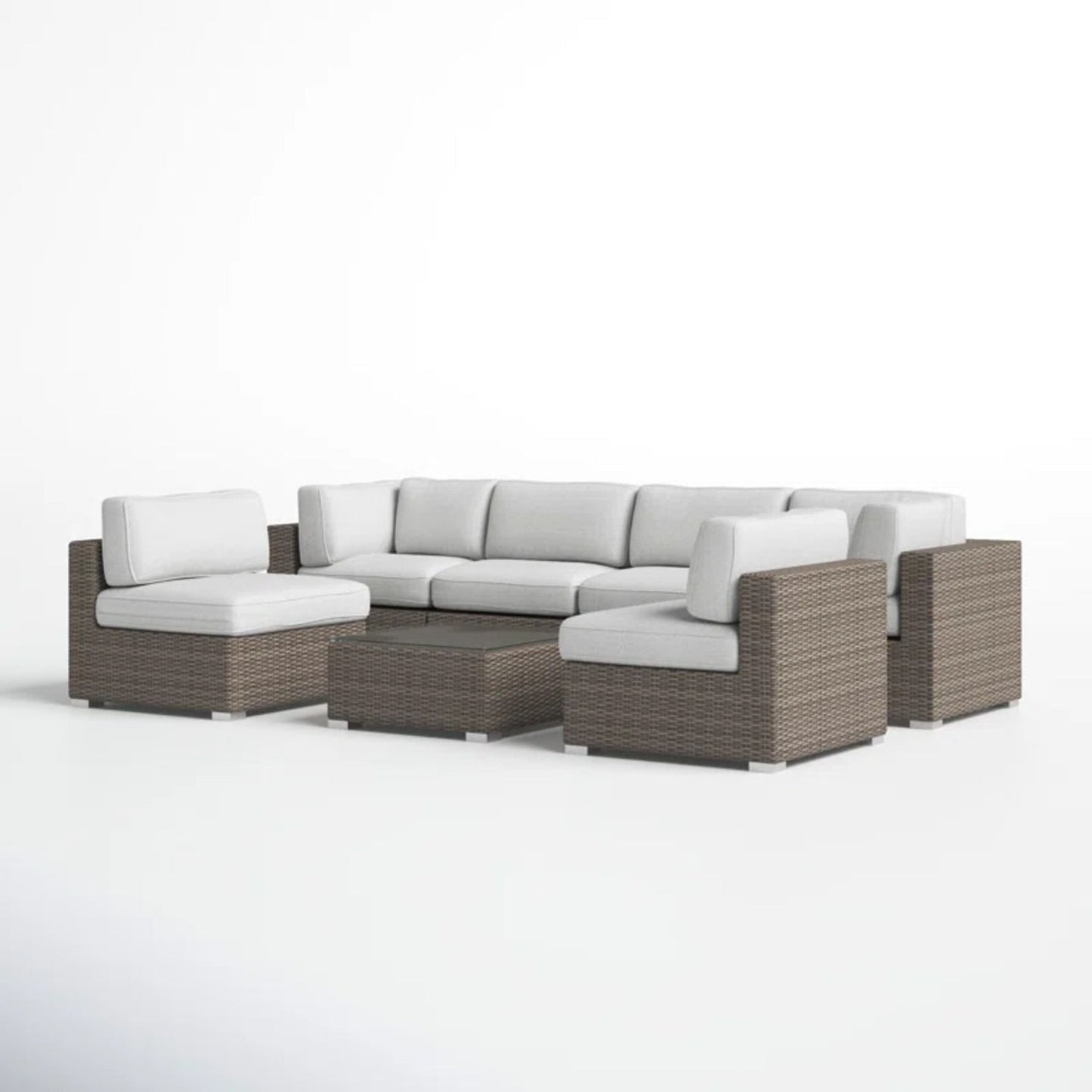 Seating Set With Cushions Handcrafted Wicker Design LSI Patio Furniture