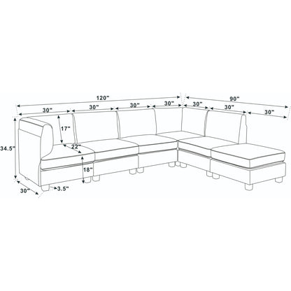 Upholstered Modular Sectional - Black Home Essentials