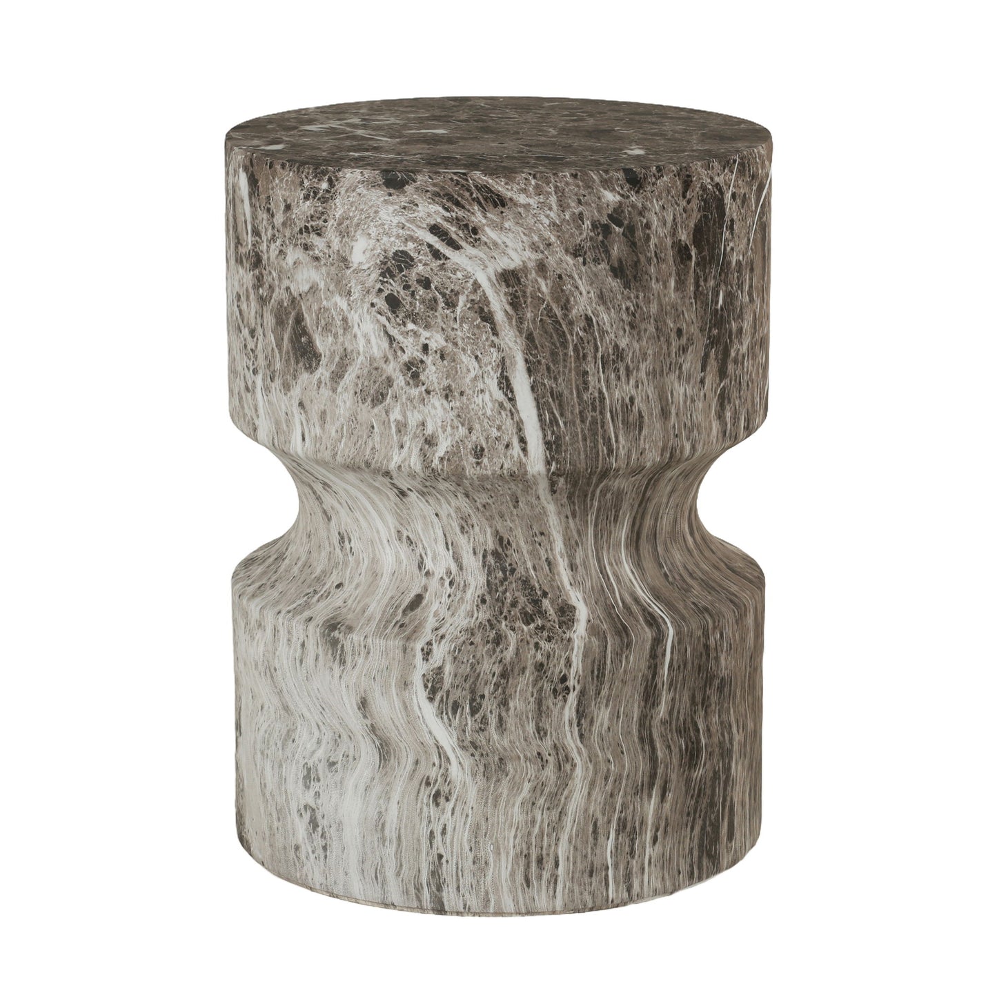 Outdoor Geometric Round End Table - Marble Home Essentials