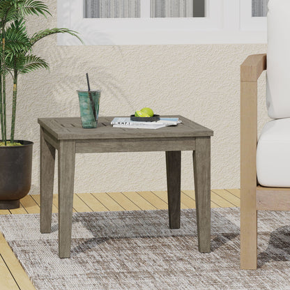 Dexterity - Outdoor Square Side Table With Wood Frame - Gray Noble House