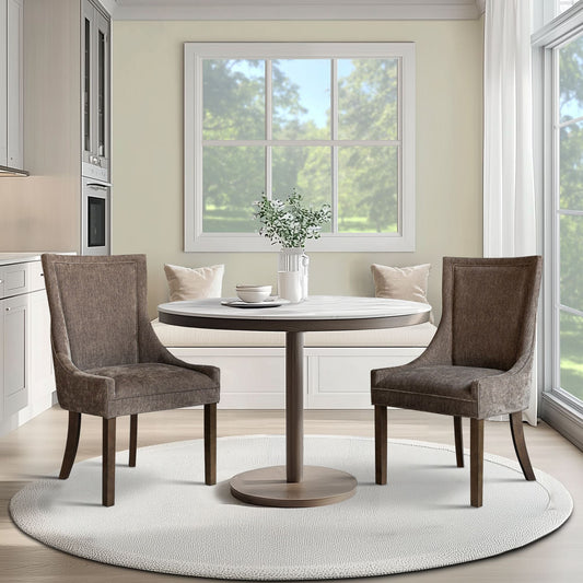 Ultra - Ultra Upholstered Dining Side Chairs With Legs (Set of 2) - Brown Madison Park Signature