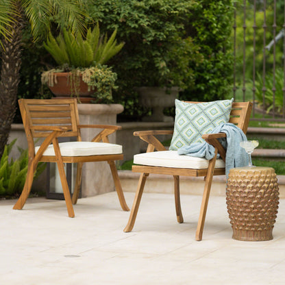 Dining Chair With Water Resistant Cushion - Teak Noble House