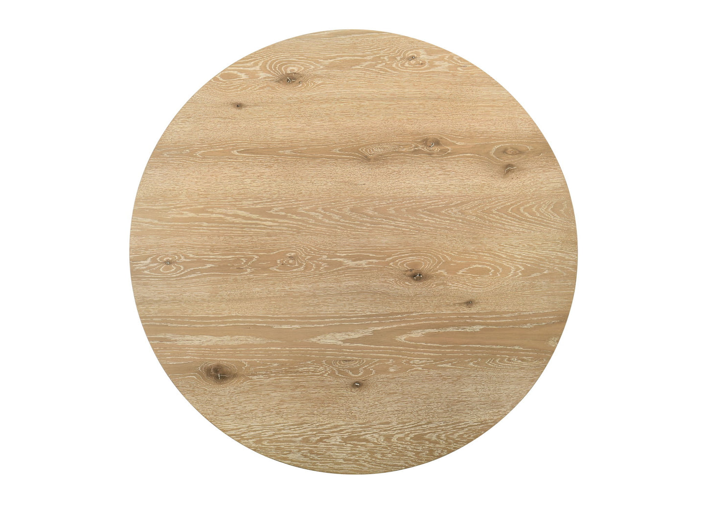 Tate - Round Dining Table With Metal Base - Oak Finish Lilola Home