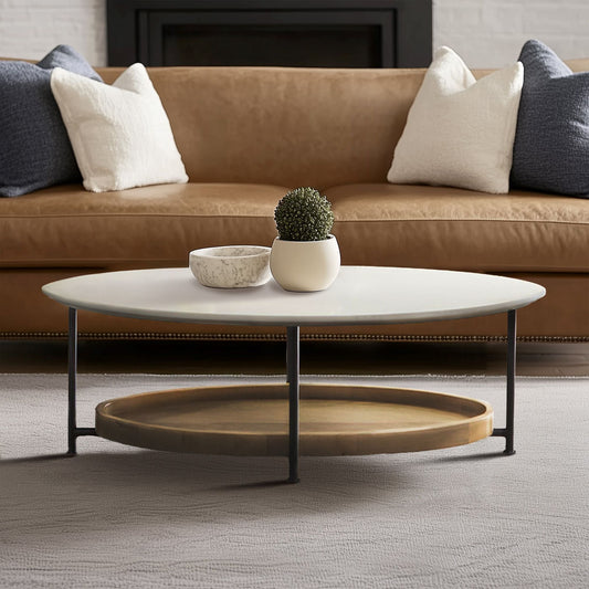 Beaumont - Coffee Table - White / Natural Madison Park