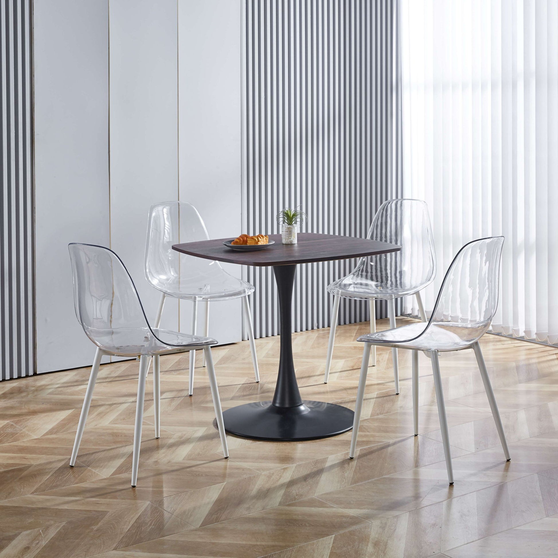 Transparent Plastic Seat Dining Chair (Set of 4) Home Essentials