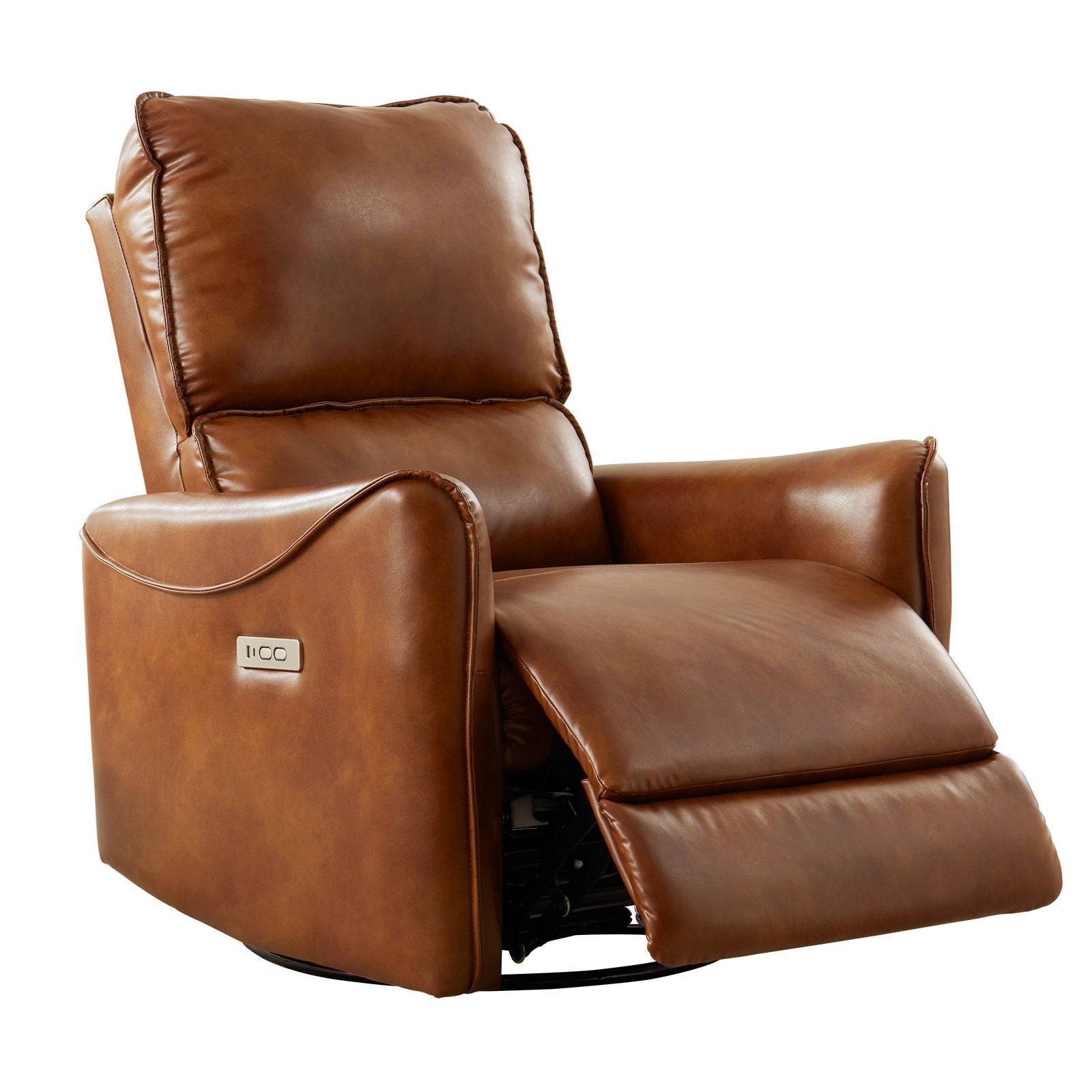 Electric Recliner Chair With Rocker And Swivel Function - Brown Home Essentials