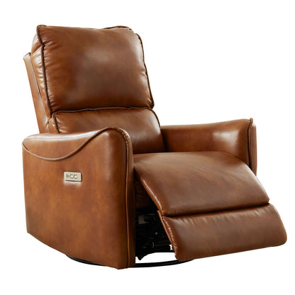 Electric Recliner Chair With Rocker And Swivel Function - Brown Home Essentials