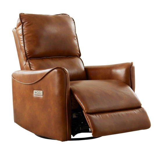 Electric Recliner Chair With Rocker And Swivel Function - Brown Home Essentials