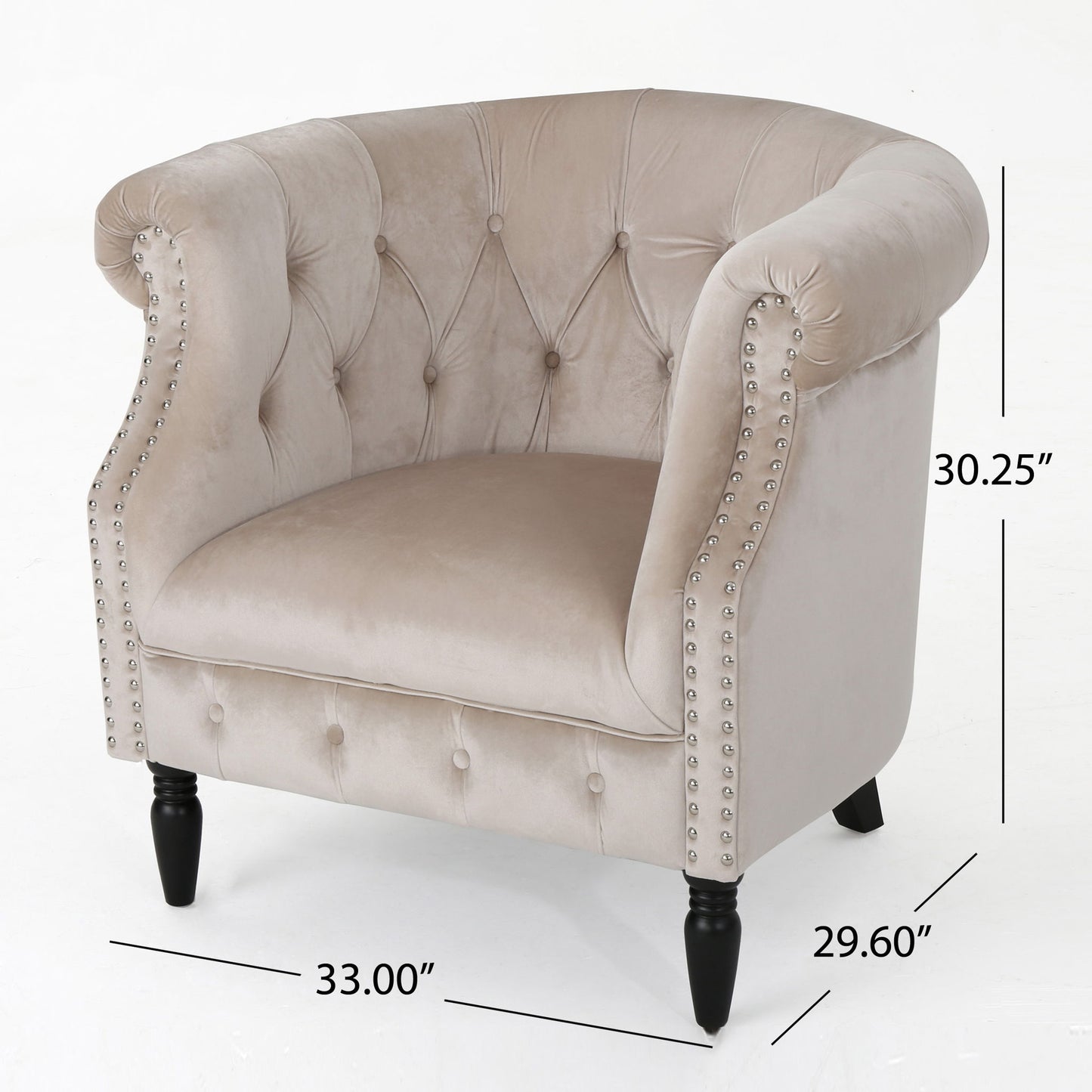Celestialis - Upholstered Club Chair With Tub Design And Rolled Recessed Armrests Noble House