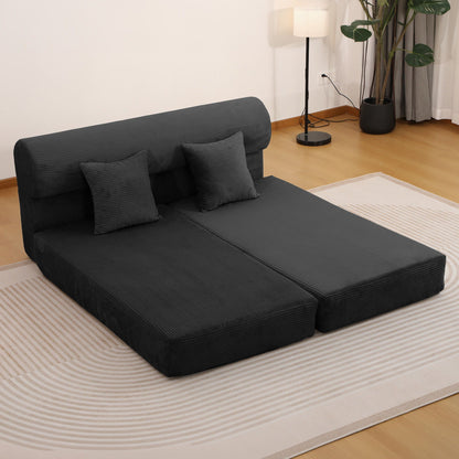 Convertible Sofa Bed, 2 Seater Fold Out Floor Couch Home Essentials