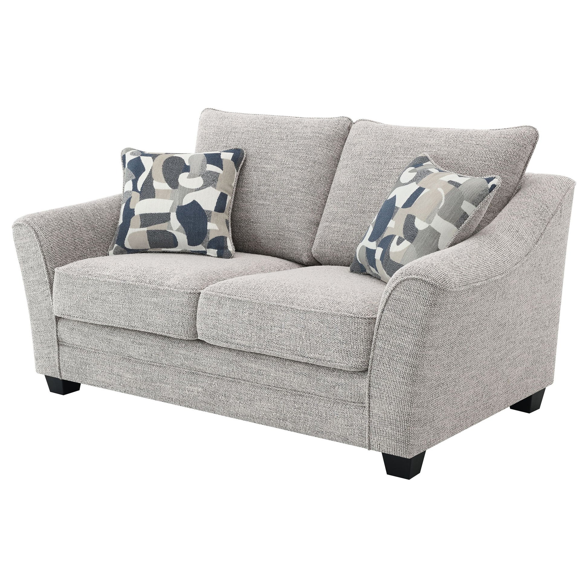 Lido - Upholstered Loveseat With Tapering Block Legs - Light Gray Furniture Max