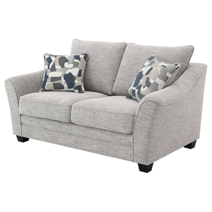 Lido - Upholstered Loveseat With Tapering Block Legs - Light Gray Furniture Max
