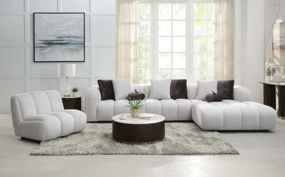 Manilla - Sectional Sofa With Chair - Ivory White Acme