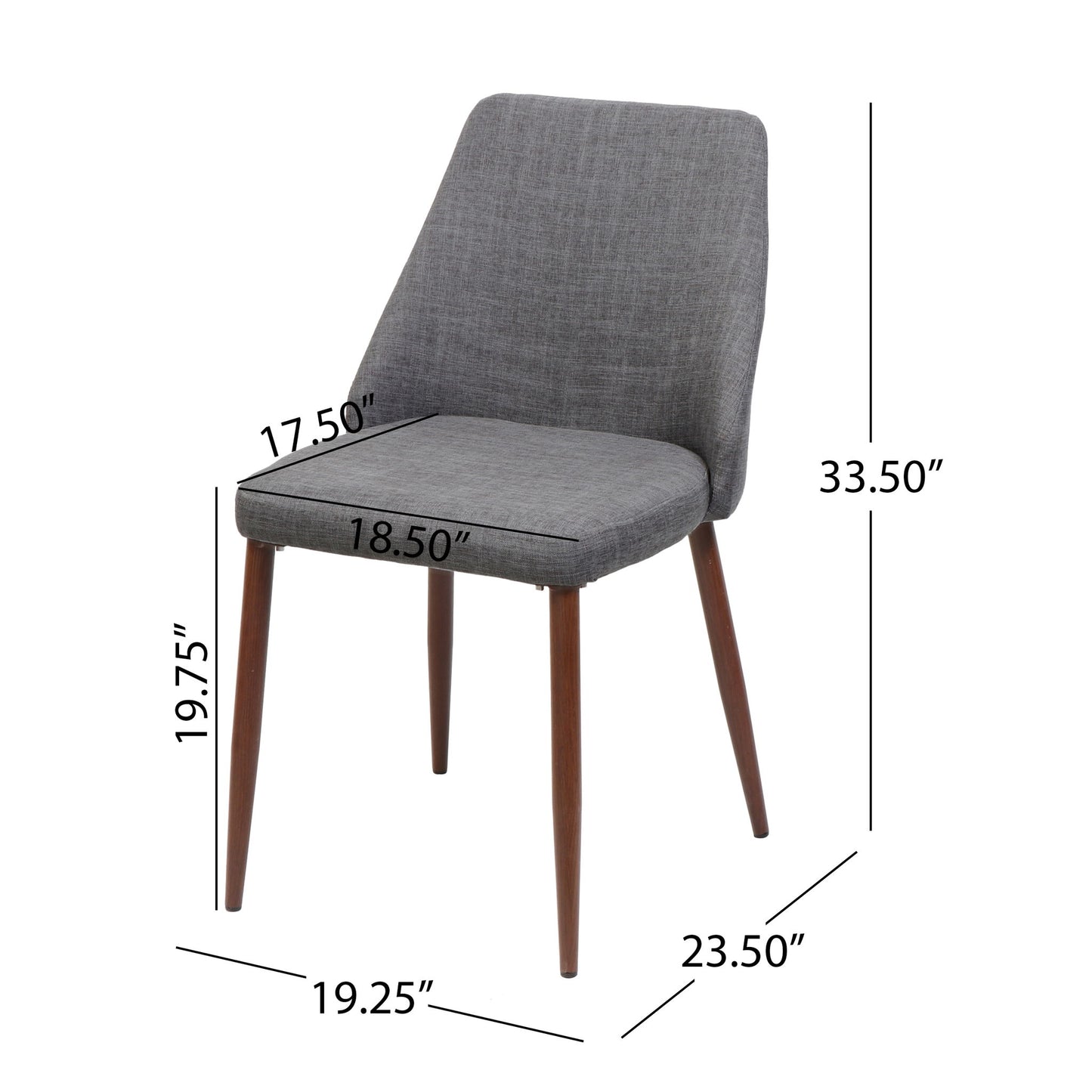 Modern Dining Chair With Iron Legs And Wood Finish