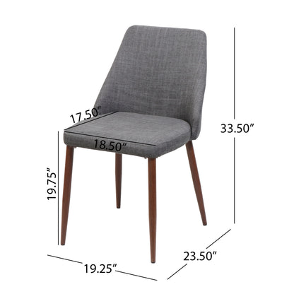 Modern Dining Chair With Iron Legs And Wood Finish