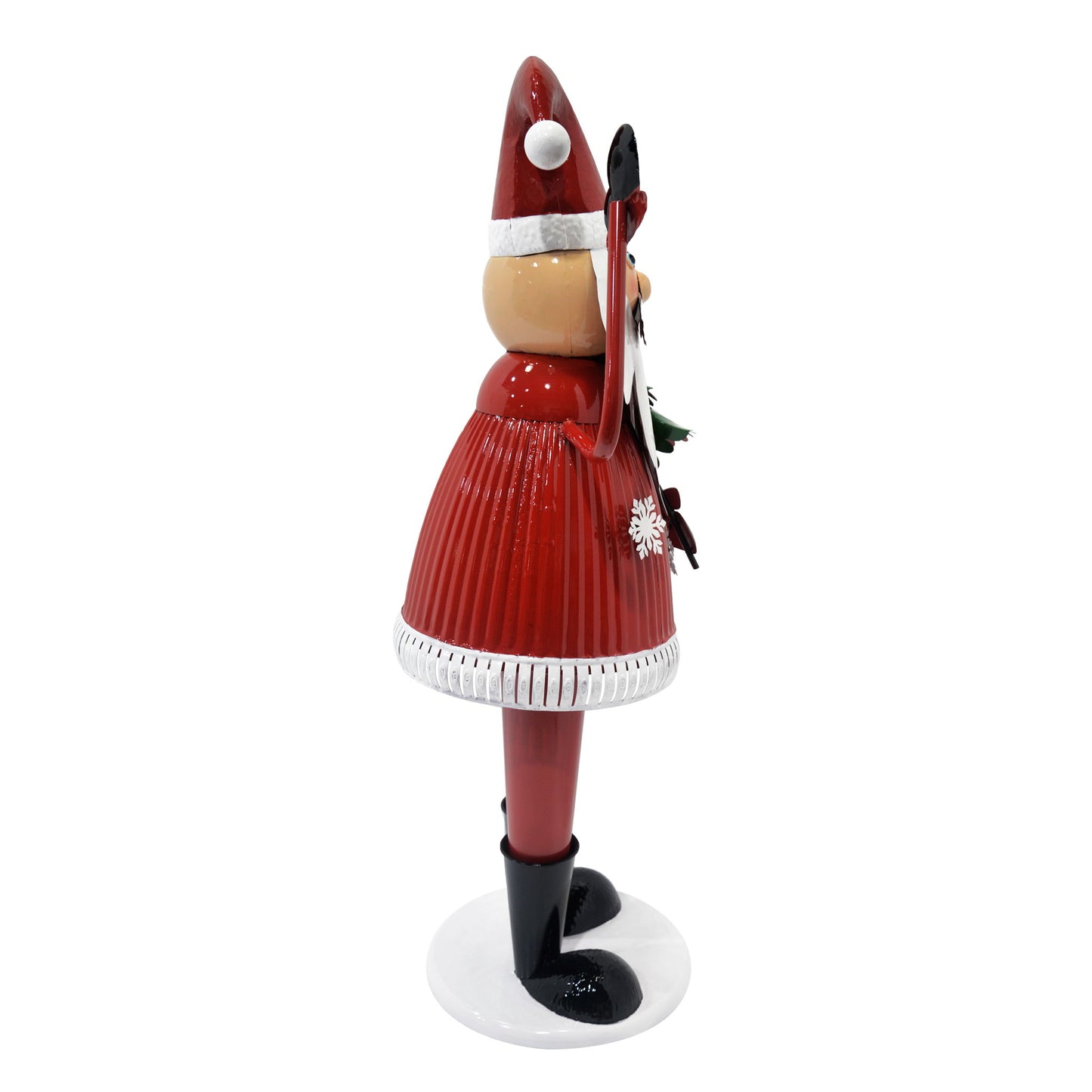 Cheerful Santa Claus Holding Tree And Waving, Holiday Decoration With Festive Design - Red Noble House