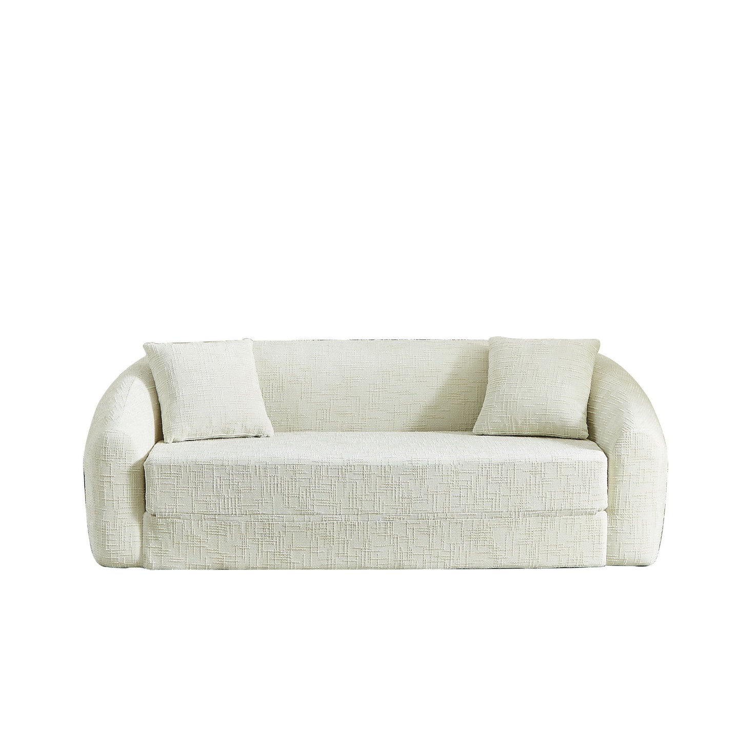 Curved Convertible Sofa, 2 In 1 Fold Out Bed With Pull Out Base And Deep Seat Home Essentials