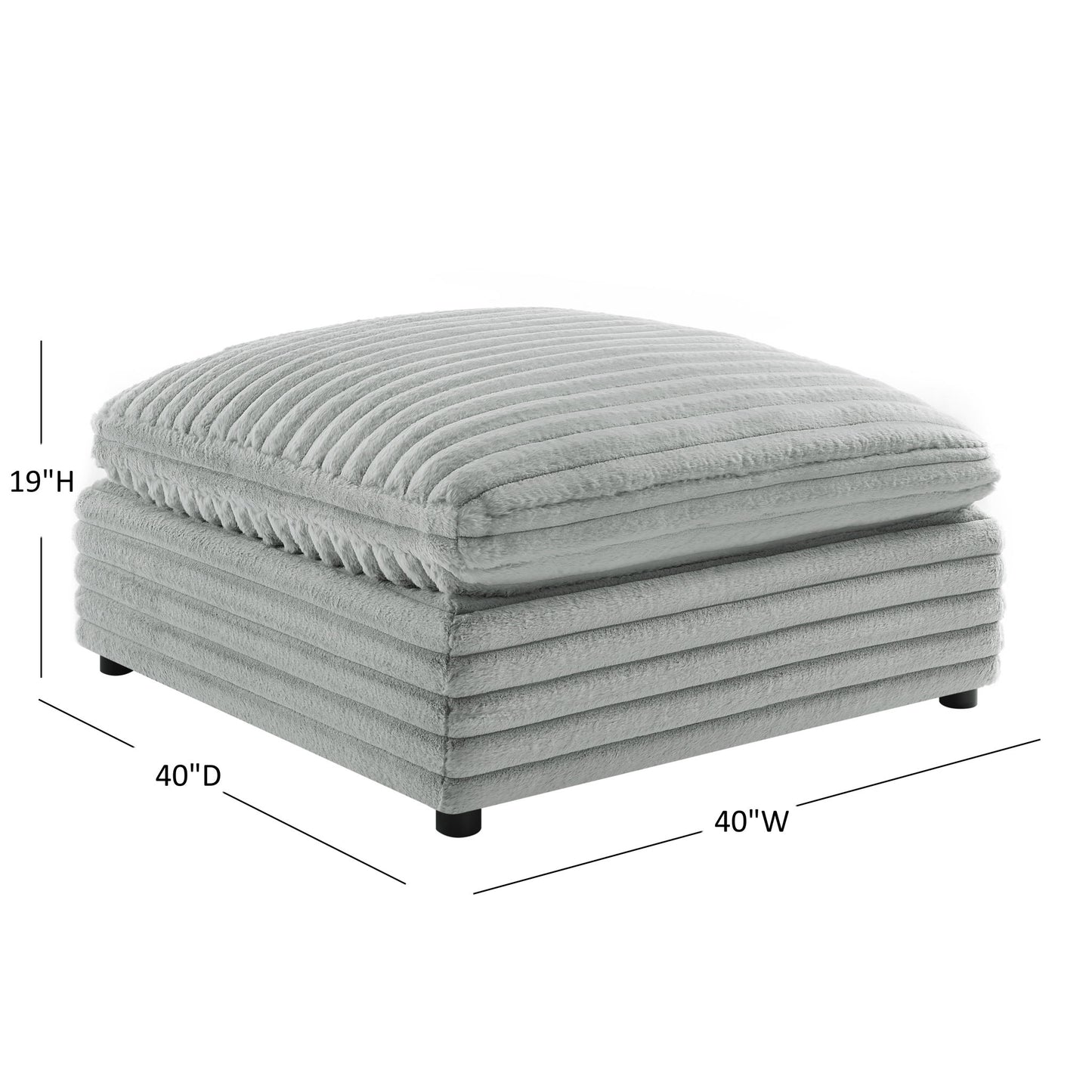 Jenny - Square Ottoman - Gray Ridgecrest Home