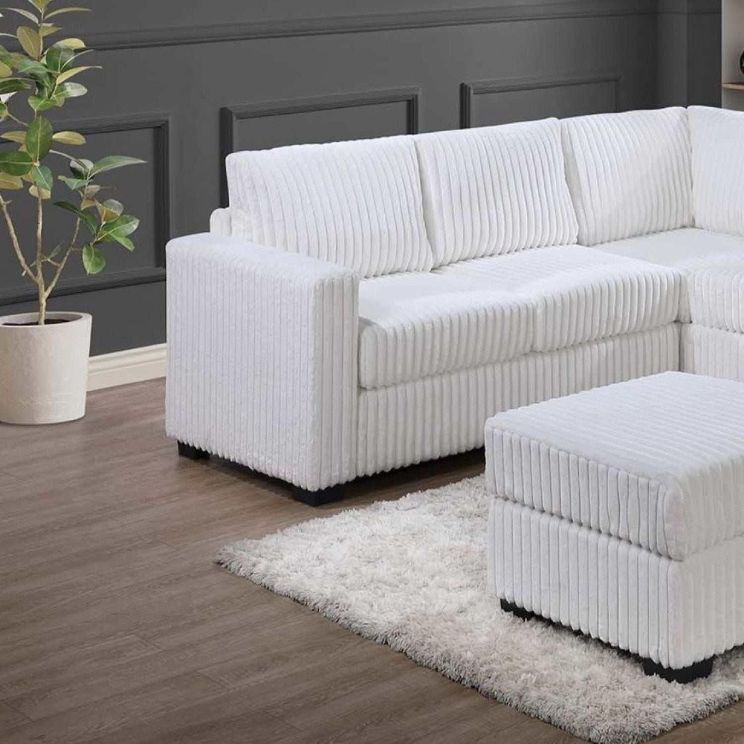 Contemporary Sectional Set With Ottoman Home Essentials