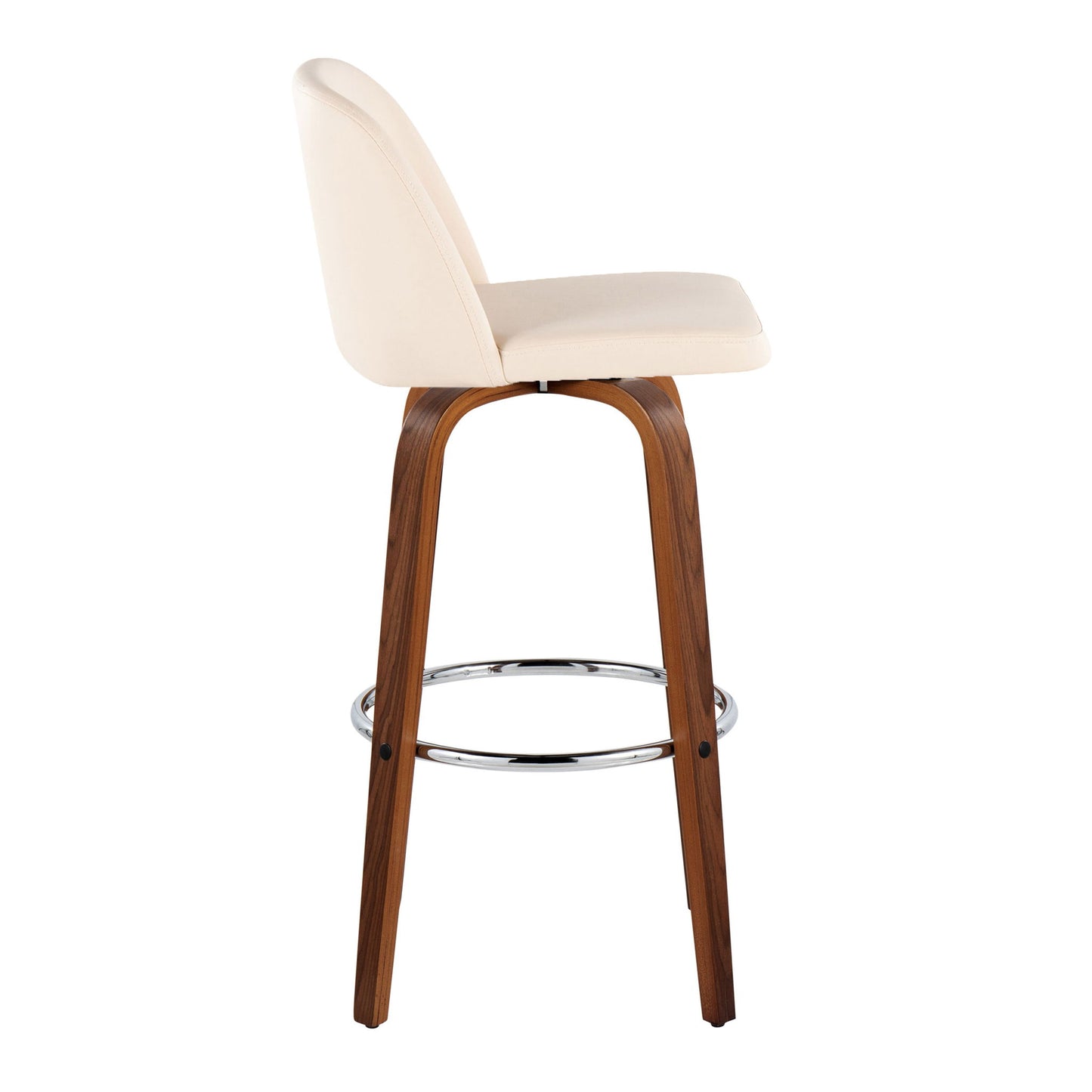 Toriano - Mid Century Modern Fixed Height, Barstool With Swivel With Round Footrest (Set of 2) Lumi Source
