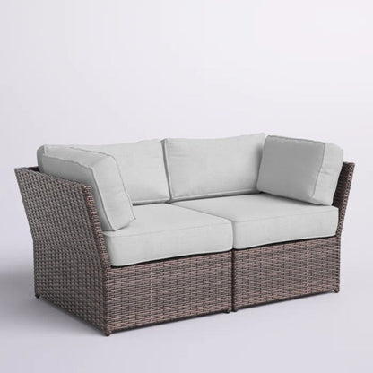 Outdoor Wicker Loveseat With Cushions Patio Seating Wicker - Brown LSI Patio Furniture
