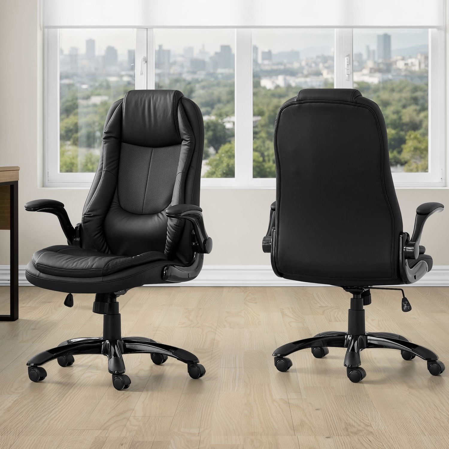 Office Chair, Adjustable Height, Swivel, Ergonomic, Armrests, Contemporary & Modern - Black 8th Street