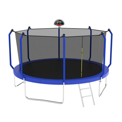 Trampoline With Basketball Hoop, Astm Approved Reinforced Type Outdoor Trampoline With Enclosure Net Daily Nest