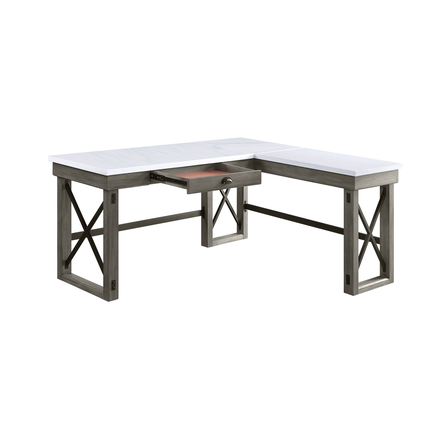 Talmar - Marble Top Weathered Writing Desk With Lift Top Acme