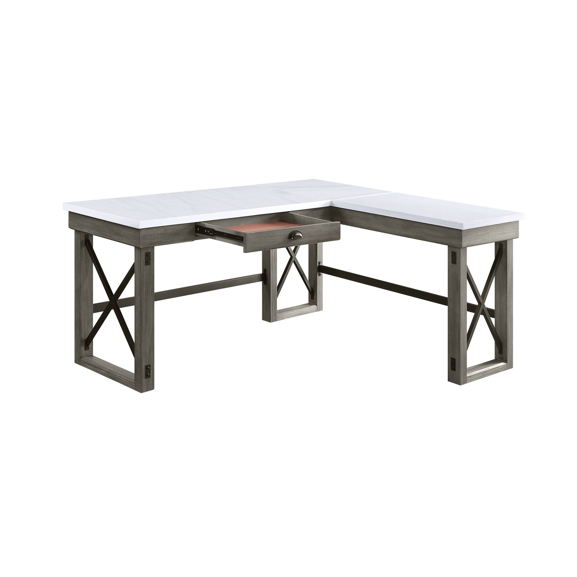 Talmar - Marble Top Weathered Writing Desk With Lift Top Acme