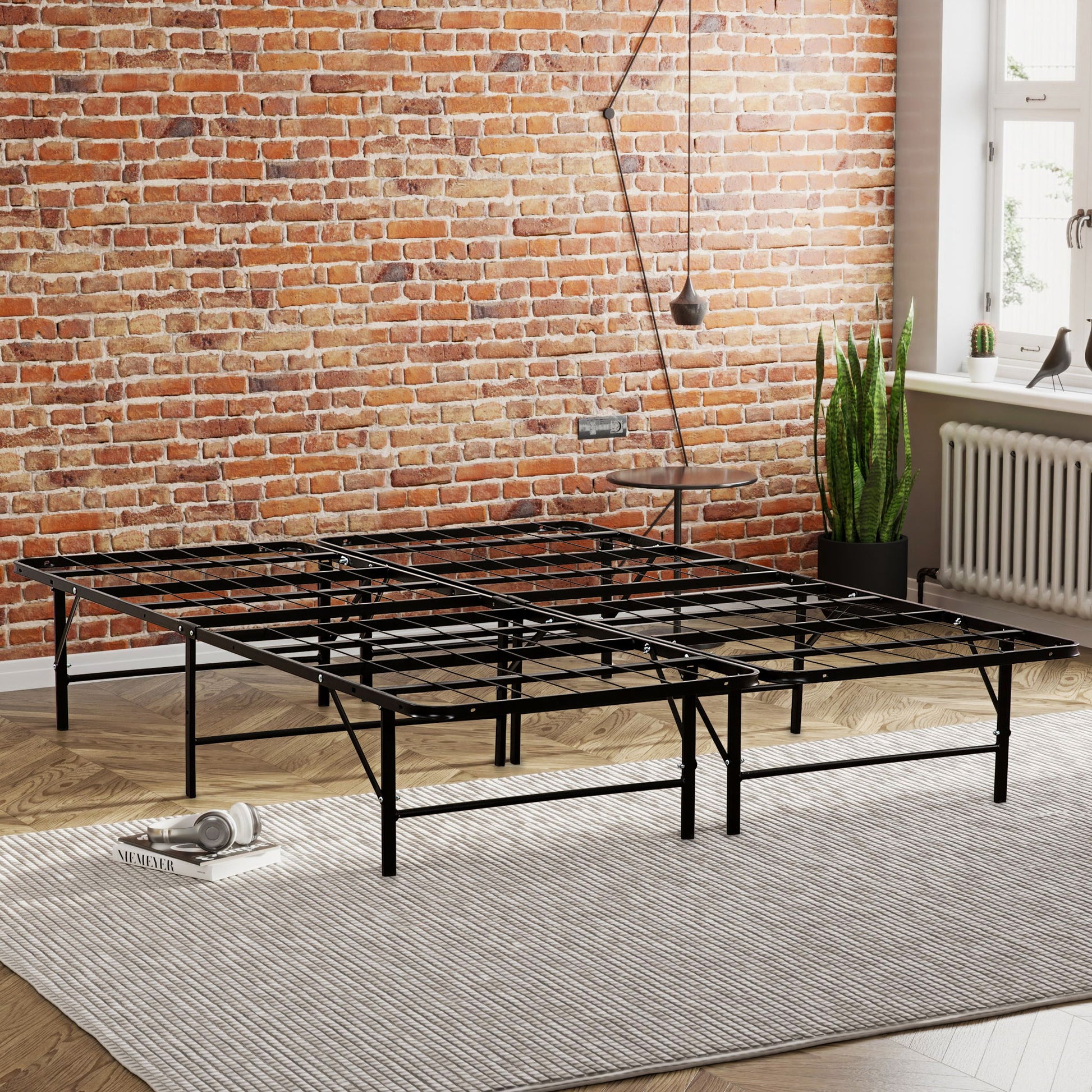 California King Size Bed Base, Mattress Foundation Bed Frame, Bedroom Furniture - Black Home Essentials