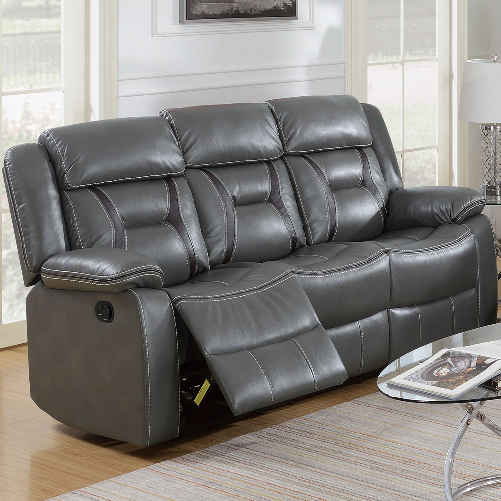 Modern Reclining Sofa With Pillow Arms And Headrest Home Essentials