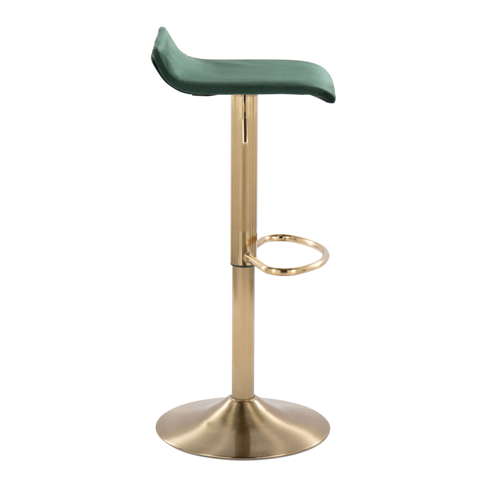 Ale - Contemporary Adjustable Height Barstool With Swivel With Oval Footrest (Set of 2) Lumi Source