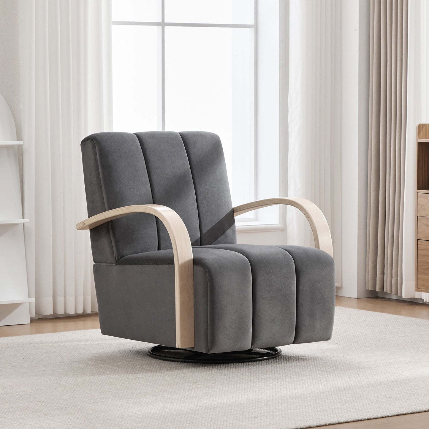 360° Swivel Accent Chair With Armrests Home Essentials